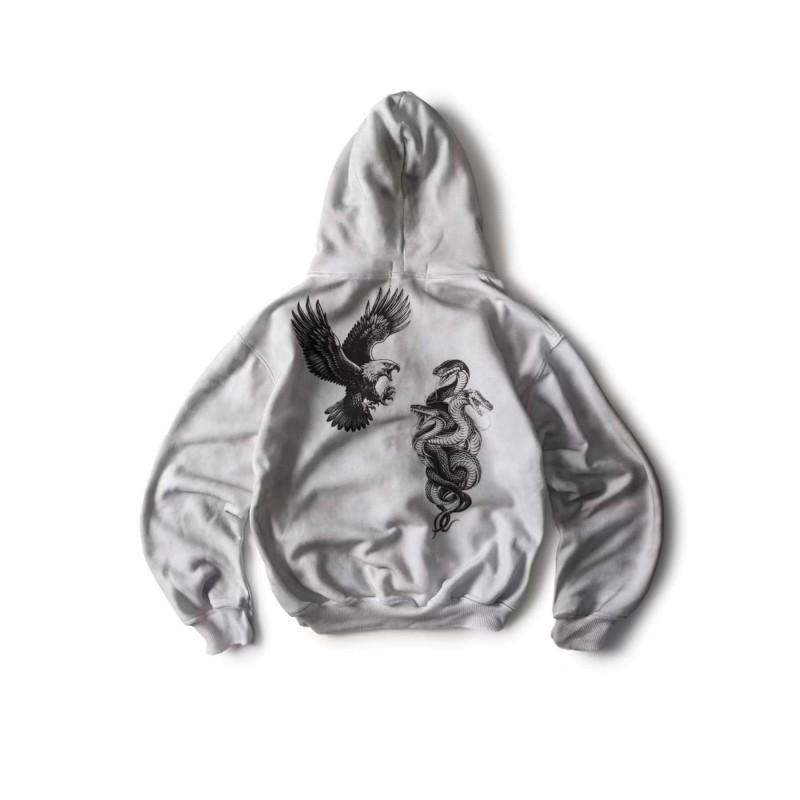 Unisex Streetwear Kapuzen-Reißverschluss-Sweatshirt Mit Tierprint Lockerer Schnitt Jugendliche Erwachsene