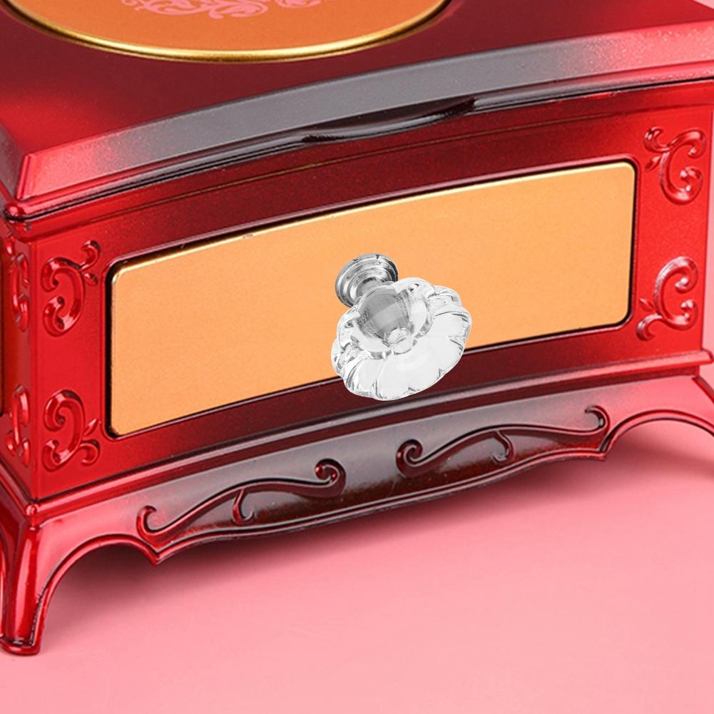 5KS Akrylové knoflíky na dvířka skříněk Evropský styl Křišťálové jednodírkové úchytky na zásuvky Rukojeti B Květina