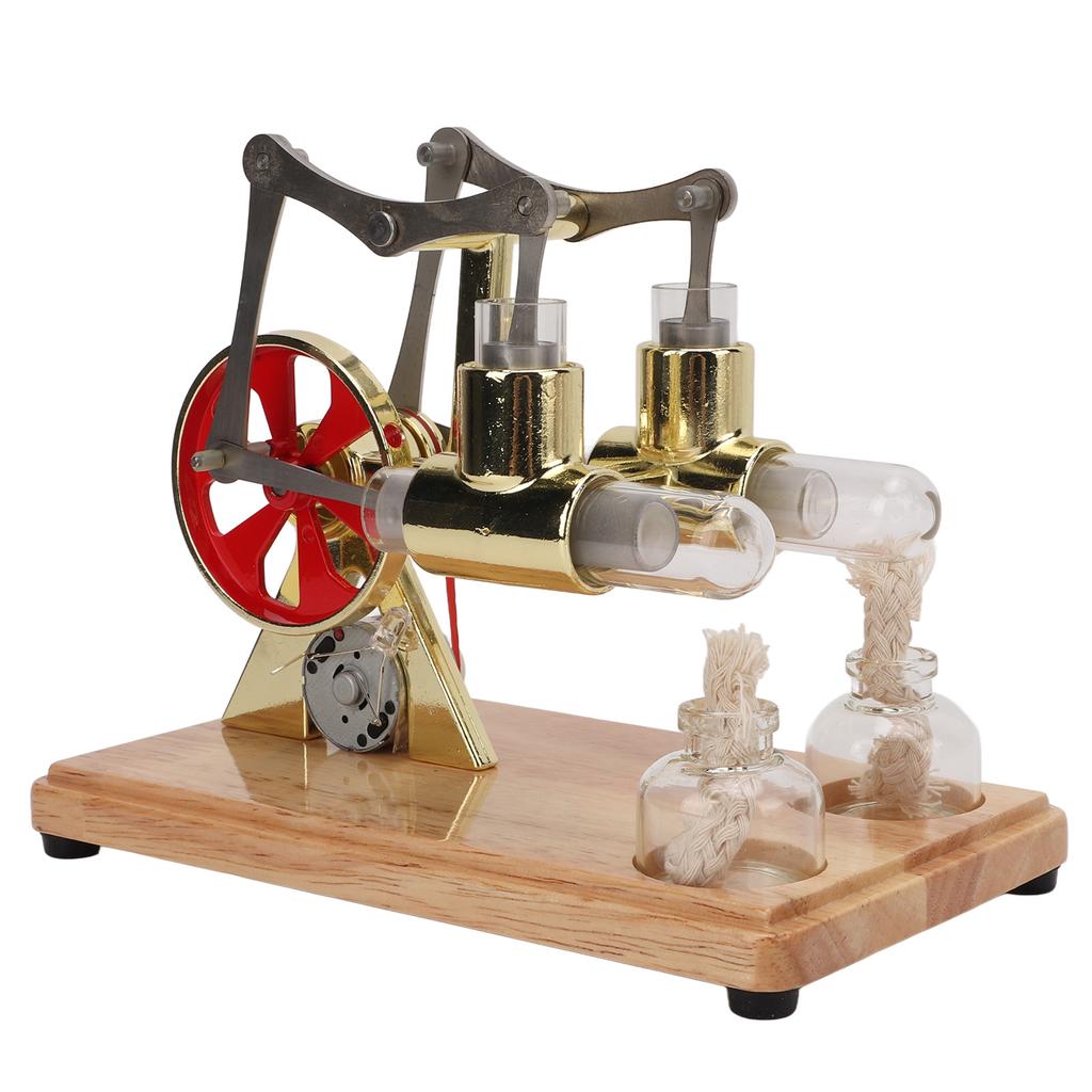 Stirling Engine Model Scientific Physical Model Golden Two Cylinder Balance Stirling Engine Model Educational Toy