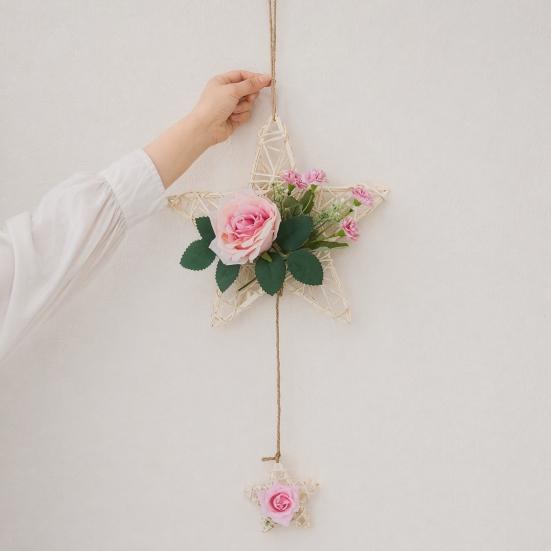 Rattan Hanging Ornaments, Five-pointed Star Shape Hangings, Handcrafted Durable Wear-resistant Home Decoration for Family Friends
