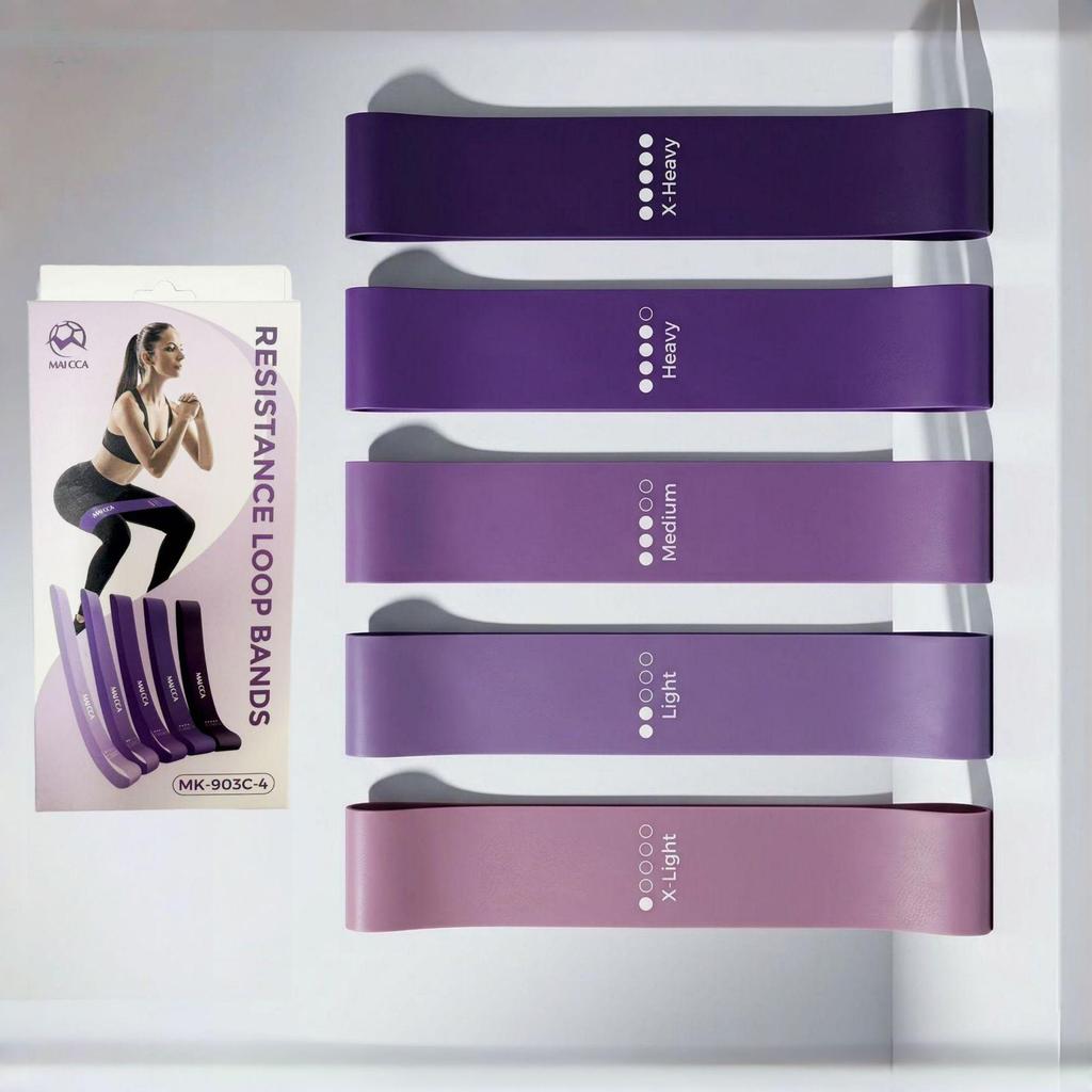 Maika Yoga Fitness Gradient Color Resistance Band for Buttocks Training and Stretching