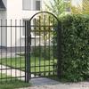 VidaXL Garden Gate with Arched Top Steel 100 X 175 Cm Black