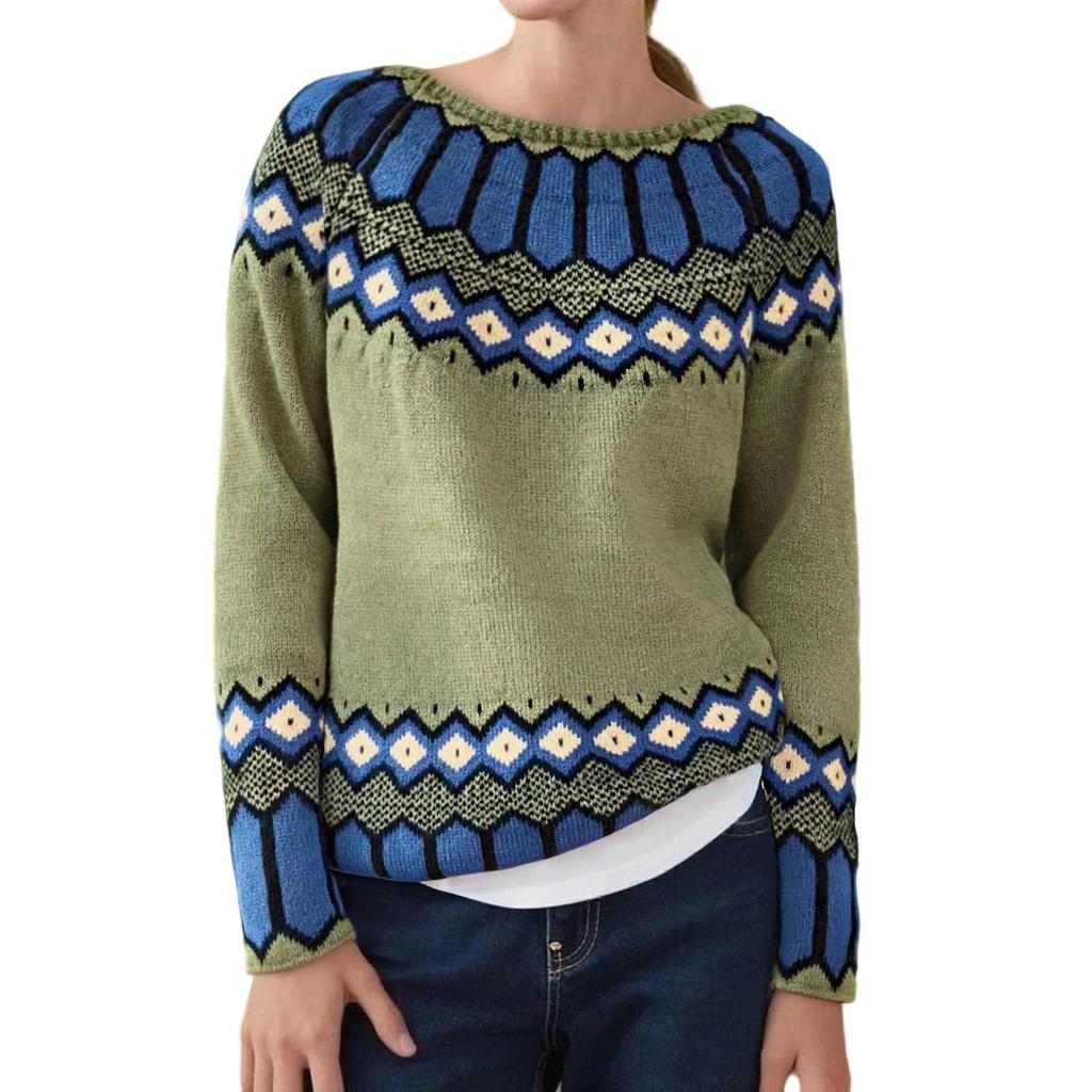Women's Long Sleeve Crewneck Pullover Top for Casual Everyday Wear and Fall Layering