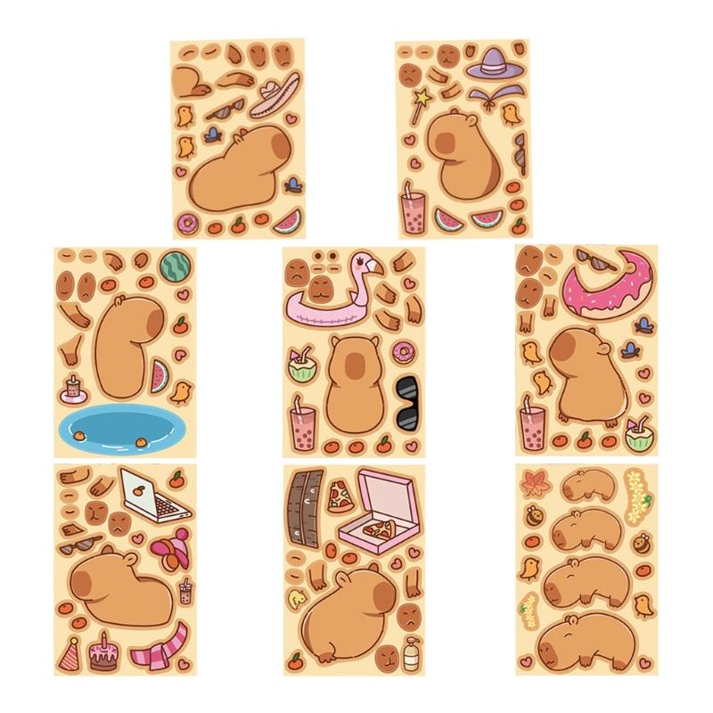 

8pcs/16pcs Capybara Sticker for Easy Application and Removal Waterproof Laptop Skateboard Bike Decal Animal Lover Gifts