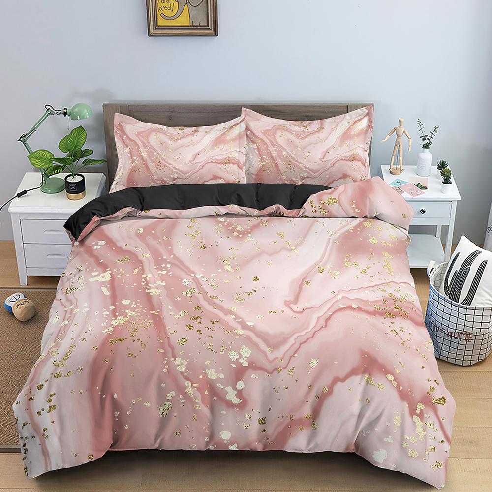 Marble Bedding Set Colorful Marbled Printed Duvet Cover Set Polyester Quilt Cover Bedclothes With Zipper Closure Home Textile