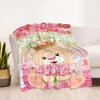 Pink Bunny In Flowers Blankets are suitable for living rooms,making them an ideal choice for outdoor travel and gifts.