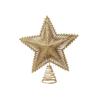 Three Dimensional Five Pointed Star Christmas Tree Top Gold Glitter Iron Decorations Christmas Window Scene Layout