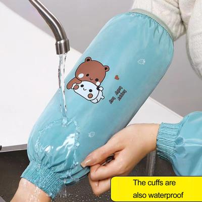 1 Pair of Anti-fouling Sleeve Cover Waterproof Cute Cartoon Pattern Dirty Resistant Protective Cuff Design Dirt-proof Hand Sleeves