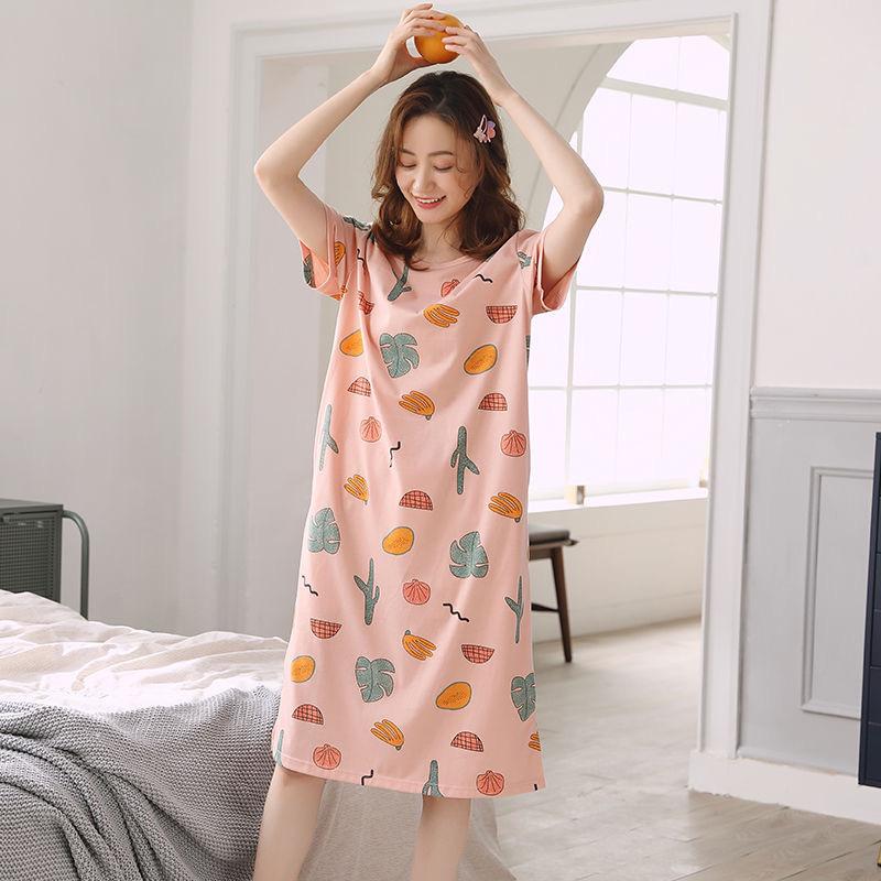 Women's Korean Style Cute Cartoon Maternity Pajamas - Short Sleeve Homewear for Summer