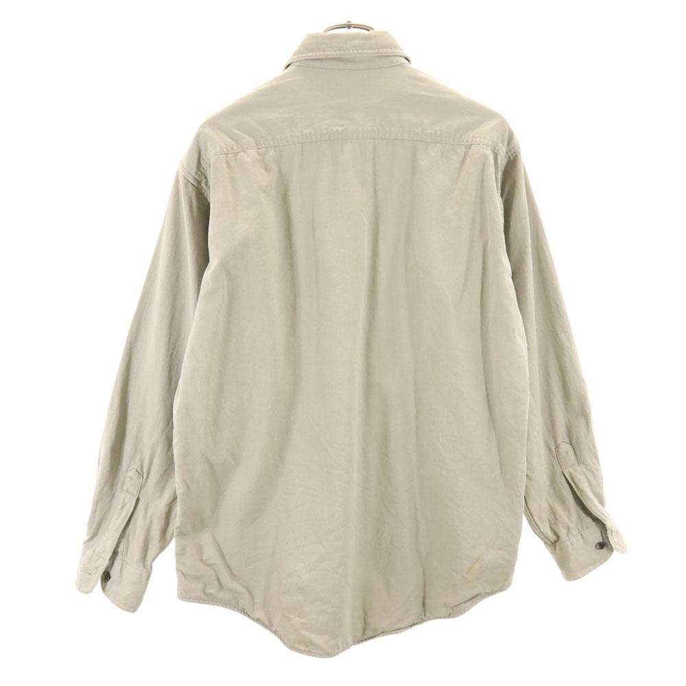 L.L.BEAN 80s Outdoor Vintage Long Sleeve Shirt M Beige Men's Used