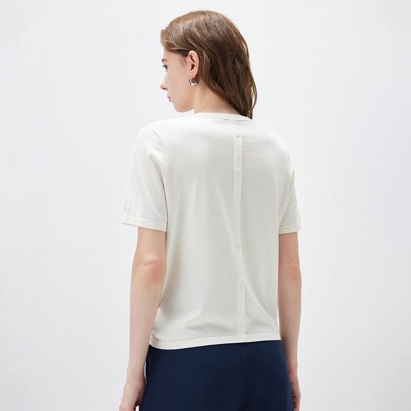 Komong Boca Silk Blend Heart Embroidered Knit T-Shirt