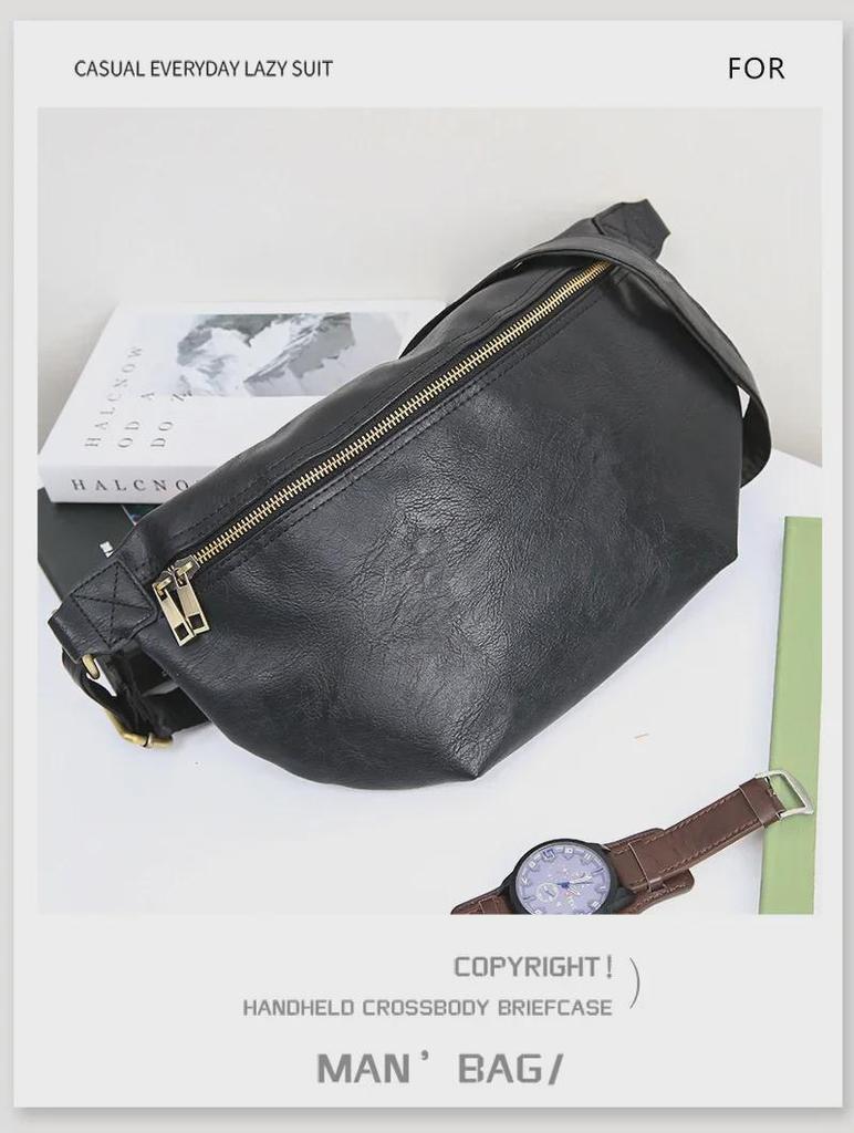 Geantă de piept coreeană pentru bărbați 2024: Geantă Crossbody & de Talie la Modă, de Mare Capacitate