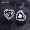 Luxury Female Black/Green/Red/Blue/White Stud Earring Fashion Small Opal Heart Earrings For Women Vintage Wedding