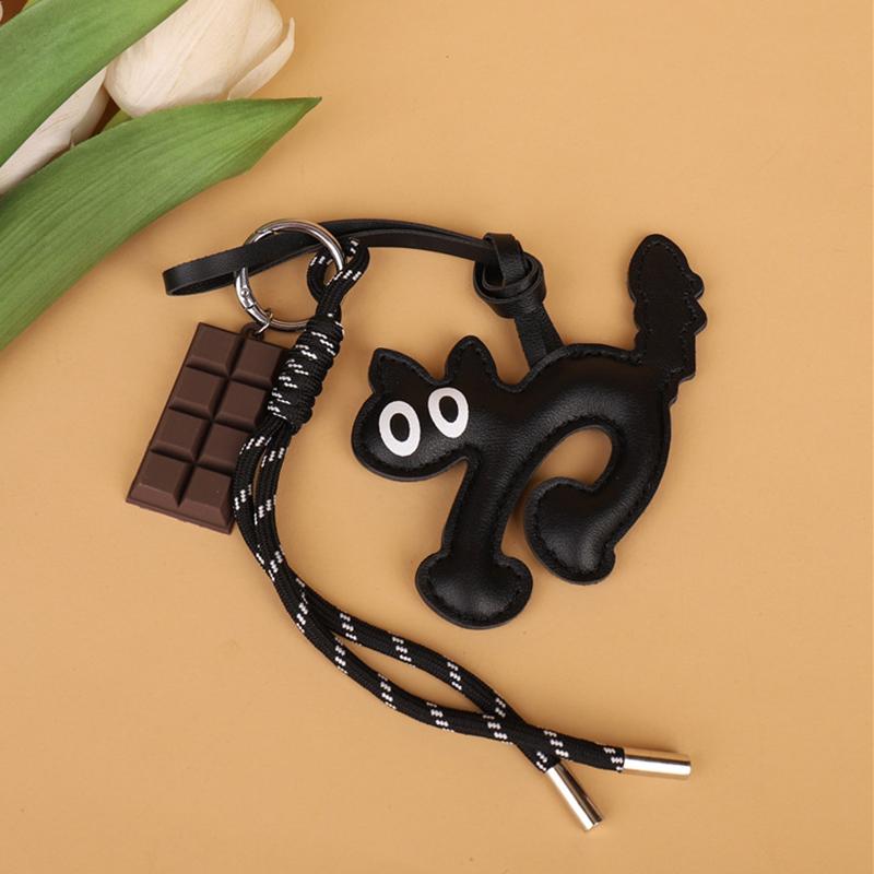 Yogodlns Cute Cartoon PU Leather Bag Pendant Woven Handmade Nylon Backpack Handbag Hanging