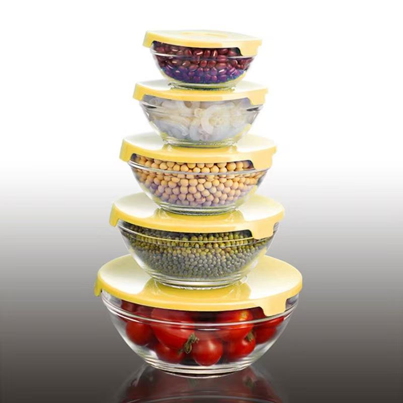 Bowl with Lid Set Salad Bowl Food Dish Airtight Cooking Home Kitchen Tableware Glass Bowl Set Gift