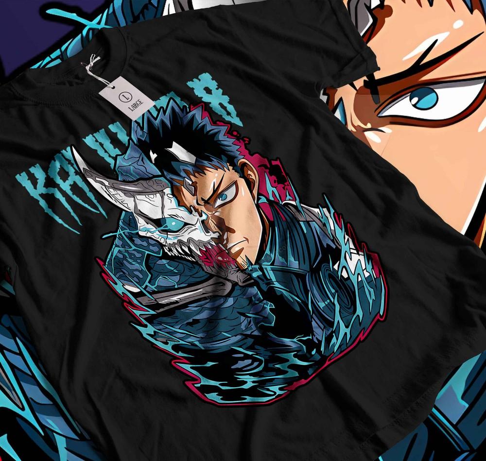 

Kaiju no 8 T-shirt Mina Shiro kaij Gift Manga Best Anime Graphic Tee Black 124 2XL