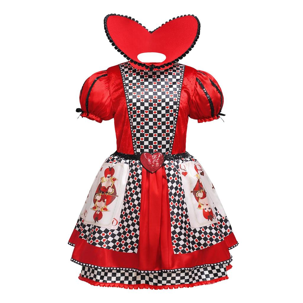 Dívčí anime cosplay šaty Srdcová královna