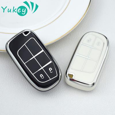 2 Buttons TPU Car Key Case Cover Key Shell Fob Holder for Jeep Renegade Grand Cherokee Dodge Journey Charger Chrysler 200 300 300C