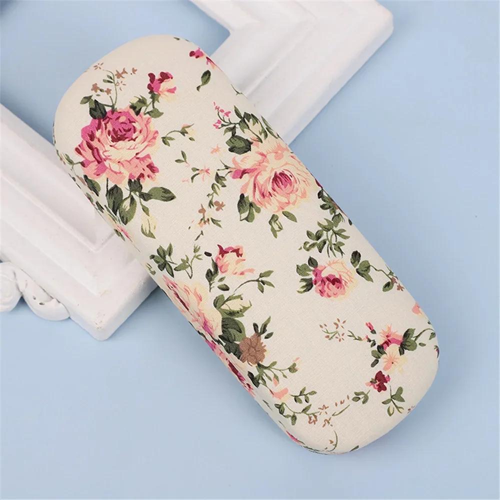 EOENKK Retro Floral Sunglasses CasePrinted Cloth Reading Glasse Box Hard Eyewear Protector Women Optical Glasses Storage Case