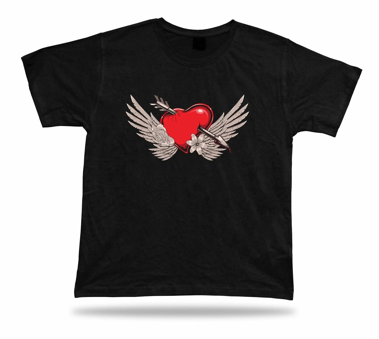 Stabbed Broken Heart LoveWings Floral Romance awesome tshirt tee design apparel 3XL
