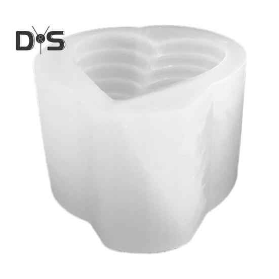 

3D Сердце свечи Форма Силиконовая форма Сердце любви с прозрачной текстурой День святого Валентина эпоксидная смола художественные поделки для шоколадного торта мыло свечи изготовление белый