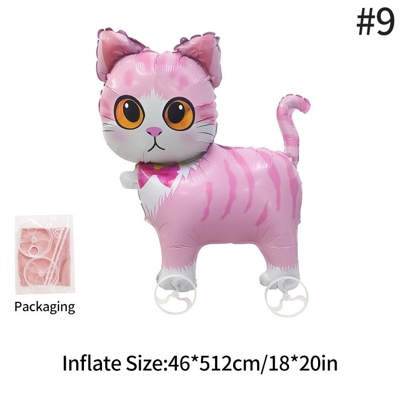 Aluminum Film Creative Pet Pet Balloons Rabbit Dog Cat Balloons Walking-With-Wheels Baby Shower Birthday Party Easter Balloons