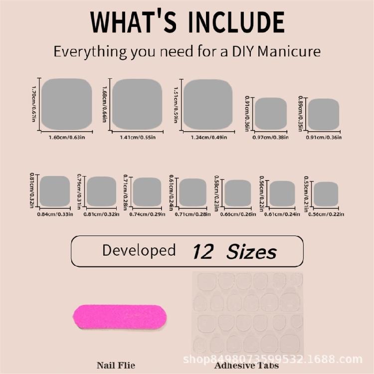 24x Bow False Toe Nails Full Cover False Toenails French Tip False Toenails