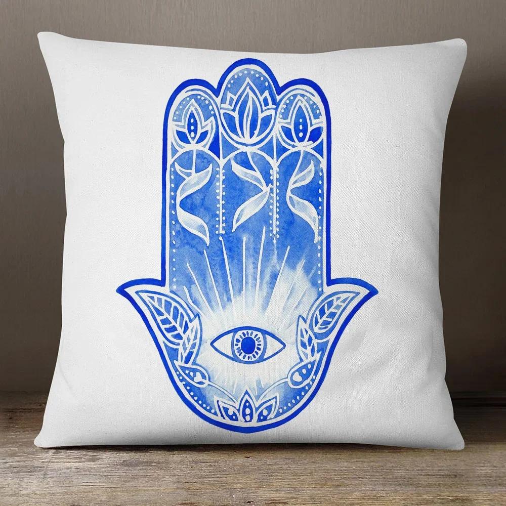 Evil Eye Hamsa Hand Cushion Covers Middle East Fortune Amulets Print Decorative Sofa Throw Pillow Case