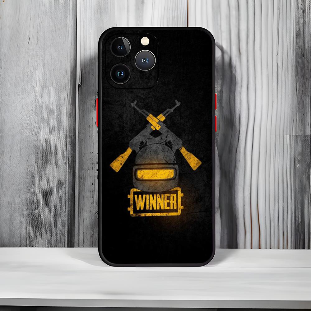 

Game P-PUBG Battlegrounds Phone Case Black Matte Thin Phone Case For iPhone17 16 15 14 13 ProMax iphone12promax