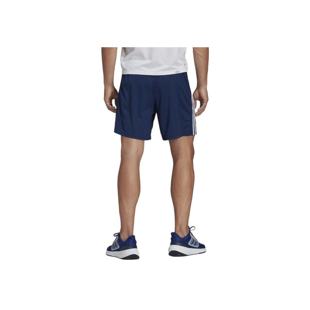 Adidas Train Essentials Piqué 3-Stripes Training Shorts Quick-Drying Comfortable Men Shorts Dark-Blue White IB8112