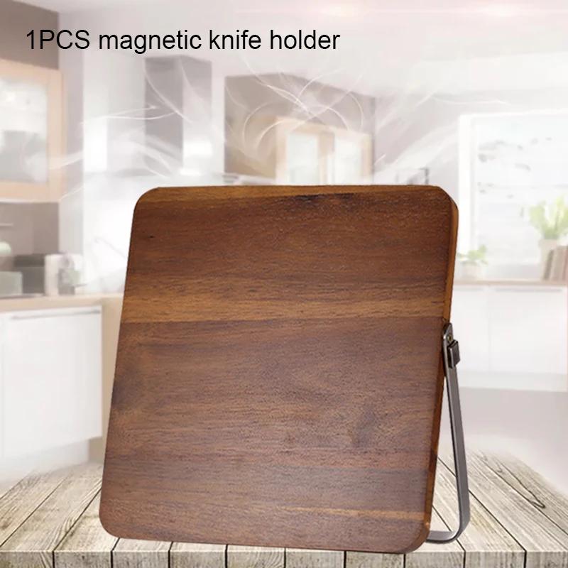 Multifunctional Magnetic Knife Holder Kitchen Knife Block Storage with Enhanced Strong Home Magnetic Stands Acacia Wooden
