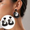 Flamingo Swimming Ring Jewelry 1 Pair Summer Halloween Ghost Earrings for Women, Cute Quirky Gifts Pool Float Dangle Drop Earrings, 2D Acrylic Holiday