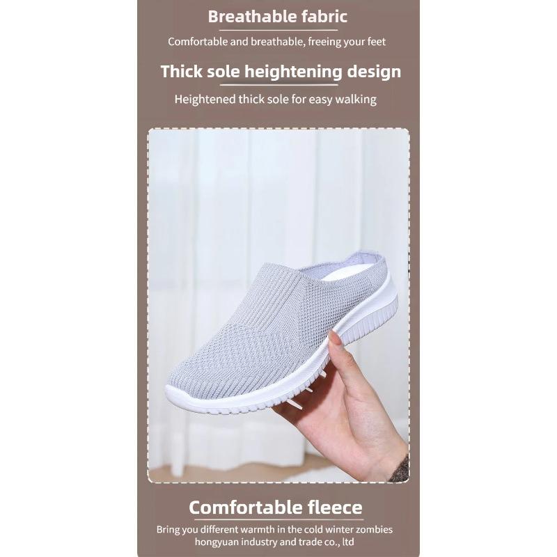 Women's Summer Shoes Casual Single Ladies Shoes Soft Sole Cover Half Slippers Shoe