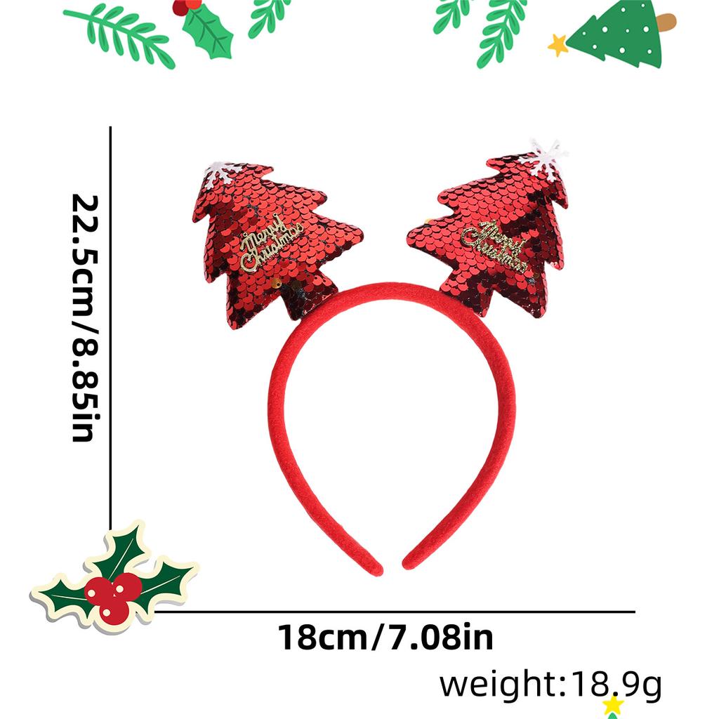 Deer Antlers Headband Long-Lasting Snowman Headband Christmas Tree Headband Glittering For Adult Christmas Parties