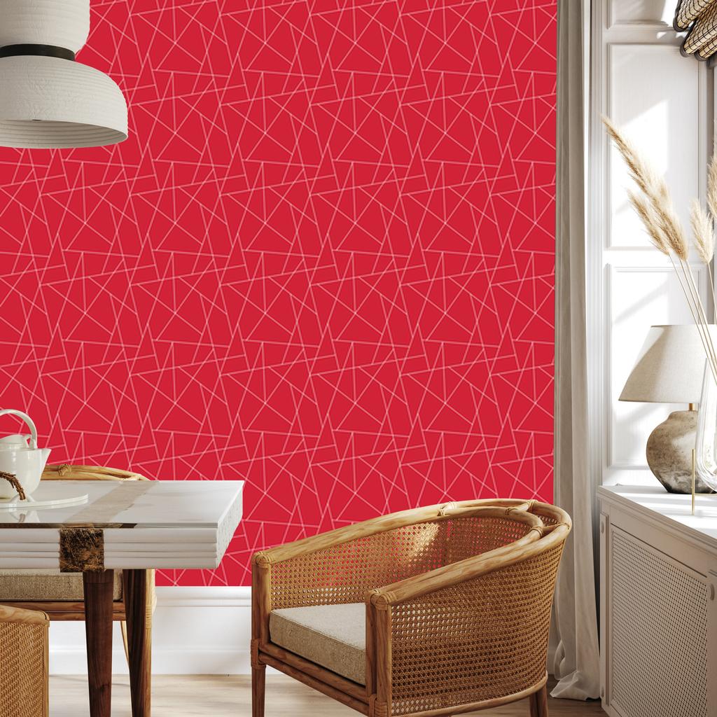 Wallpaper Geometric pattern red, fine detail 50x1000