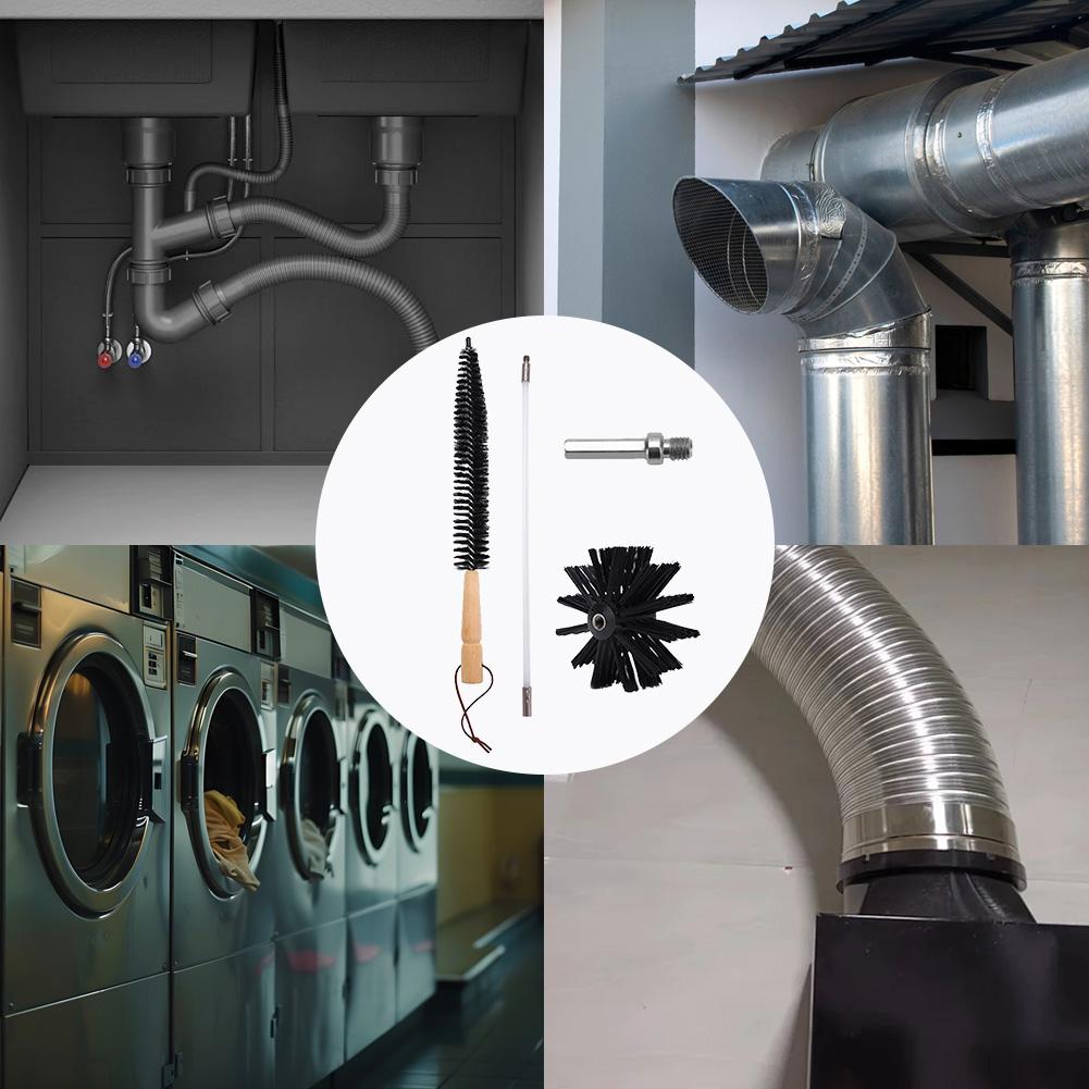 Flexible Chimney Sweep Set Multifunctional Chimney Dryer Pipe Inner Wall Cleaning Brush Fireplace Drier Vent Lint Sweeping Tools