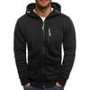 Men's 2023 Sports Fitness Jacquard Hoodie with Multi-Zipper Pockets