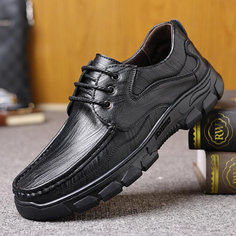 

Мужские кожаные туфли на платформе в стиле business casual JZ-5963 44 чёрный