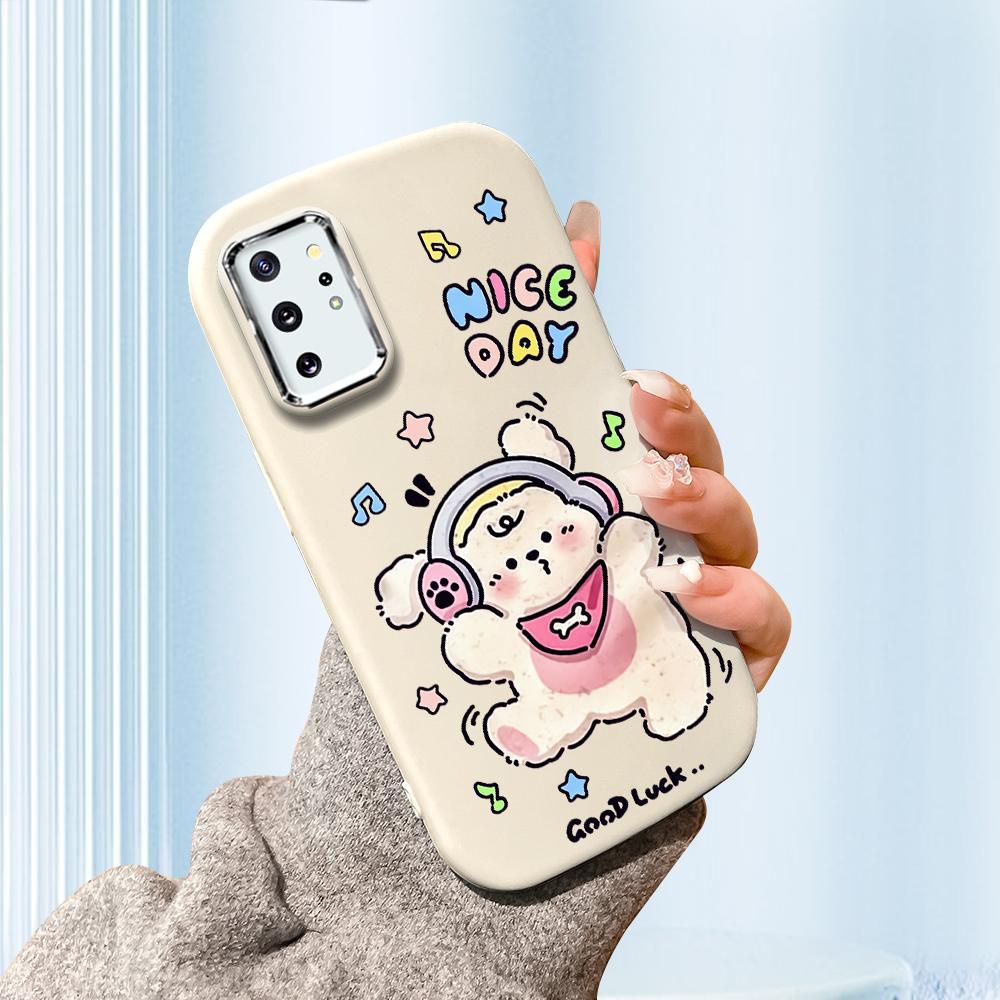 

Сплошной цвет с серебряным краем линзы, жирный корпус, Мягкий ТПУ, жидкий силиконовый чехол, противоударный чехол для телефона для Xiaomi Redmi Samsung Samsung F05 белый