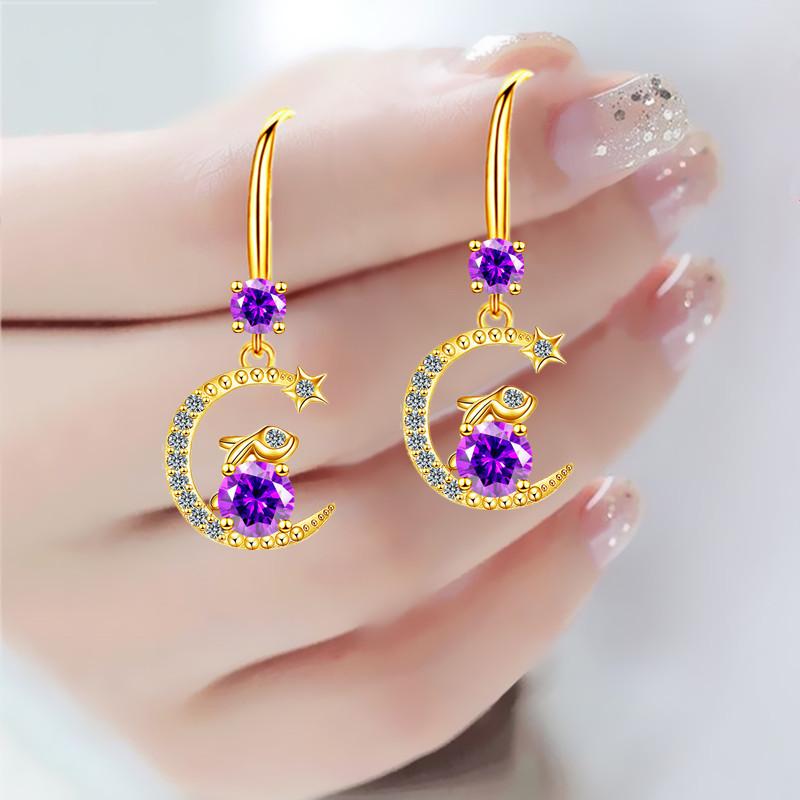 

New Fashion Earrings Female Explosive 12 Zodiac Rabbit Pendant Ear Hook Long Earrings