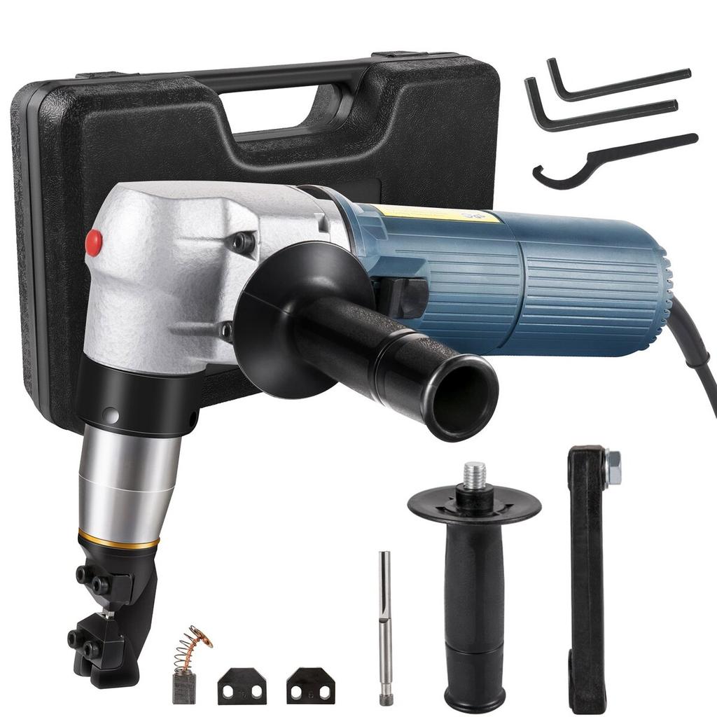 Electric Metal Nibbler 625W Nibbler Metal Cutter 1000RPM High Speed Rotor Metal Nibbler 220V w Replaced Blades Storage Case Sheet Metal Nibbler for