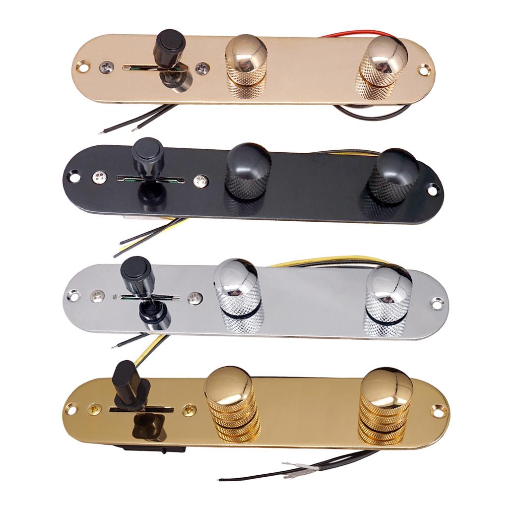 Guitar Prewired Control Plate Durable Metal Loaded Harness Tone Volume Control for Tele Model Replacement
