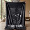 The Cure Custom Flannel Throw Blanket Print Your Name Text Soft Warm Blanket Holiday Present