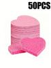 10/20/50PCS Compressed Heart-Shaped Facial Sponges Natural Wood Pulp Face Wash Puff Foaming Face Cosmetic Face for Home OrTravel