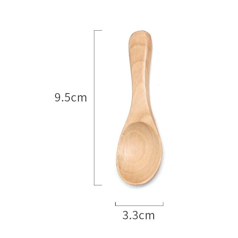 1Pcs Spoon Mini Middle Large Wooden Scoop Solid Flatware Coffee Tea Sugar Salt Condiment Living Cooking Tableware Kitchen Tools