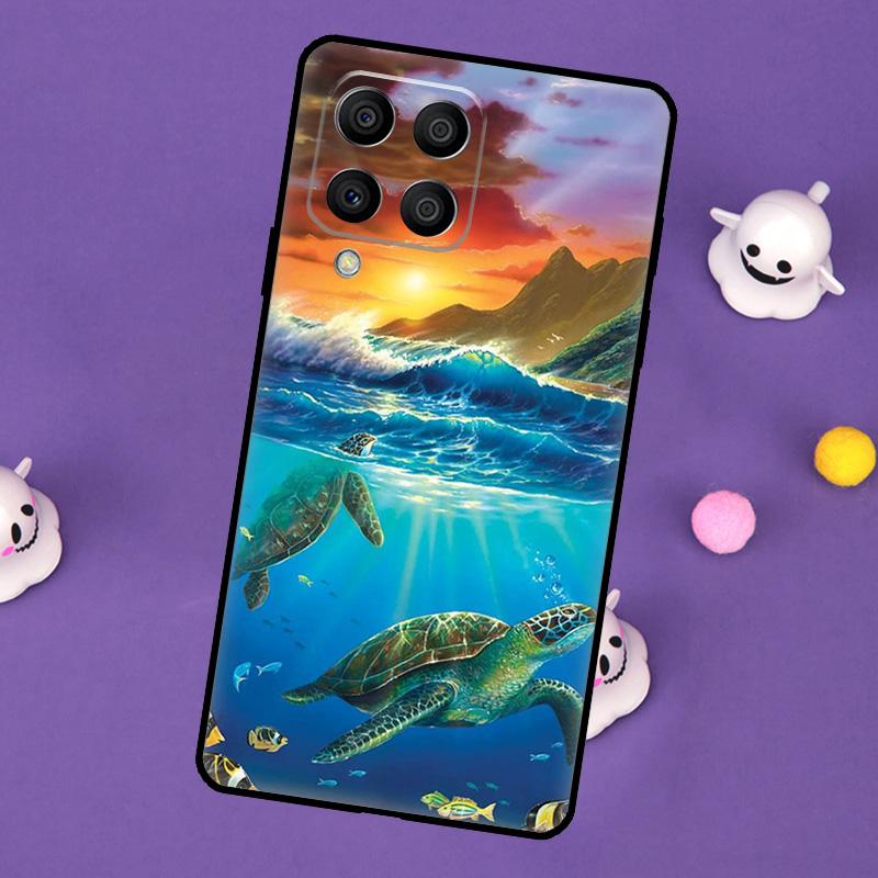 Coque Tortue de Mer Pour Samsung Galaxy M55 M15 M33 M13 M23 M53 M31 M51 M14 M34 M54 M20 M30s M52 M32 Étui