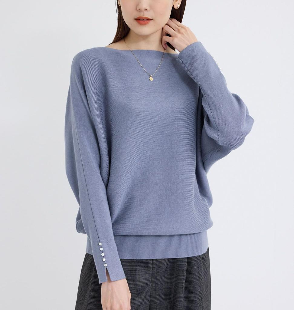 ROPE PICNIC New Colors Sleeve Pearl Dolman Coordinate GDM54080 Blue Knitwear Added/Marshmallow Knit/Link Women's (45)