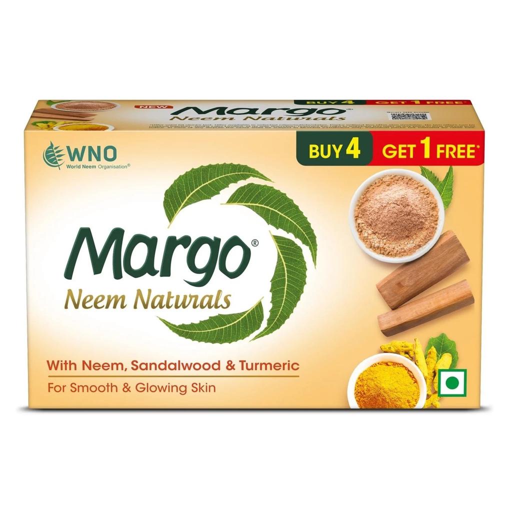 Margo Neem Naturals Zeep Voor Een Heldere, Gladde Huid Pak van 5x100g Per Pak