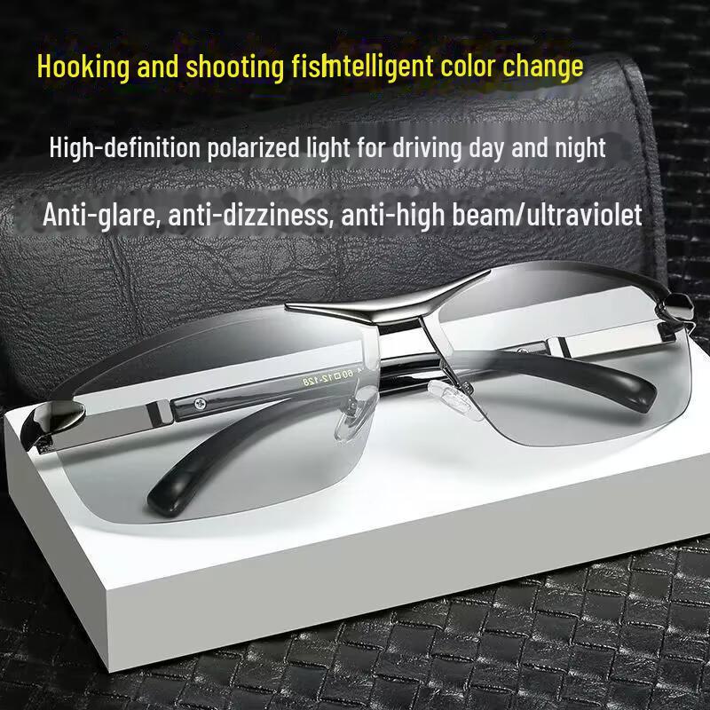 Stylish Men's Polarized German Sunglasses: Trendy, Radiation-Proof, Color-Changing, Perfect for Driving and Fishing