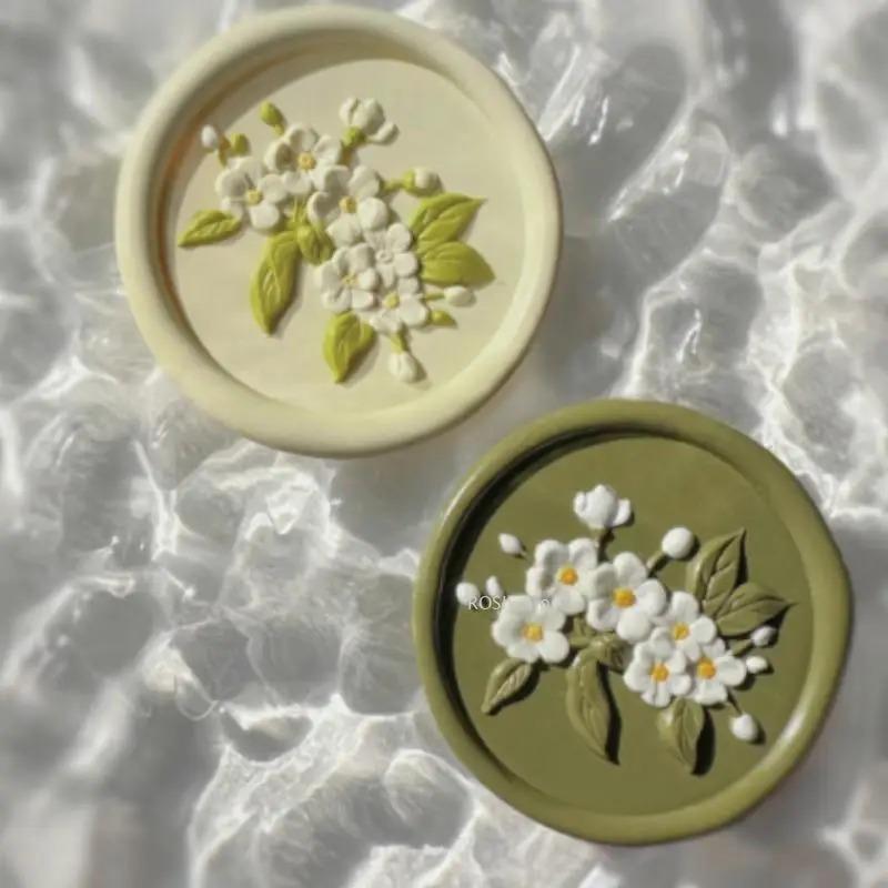 Tea Flower Wax Sealed Metal Seal Head Gift Decoration Sealing Sticker Diy Wedding Invitation Card Decoration